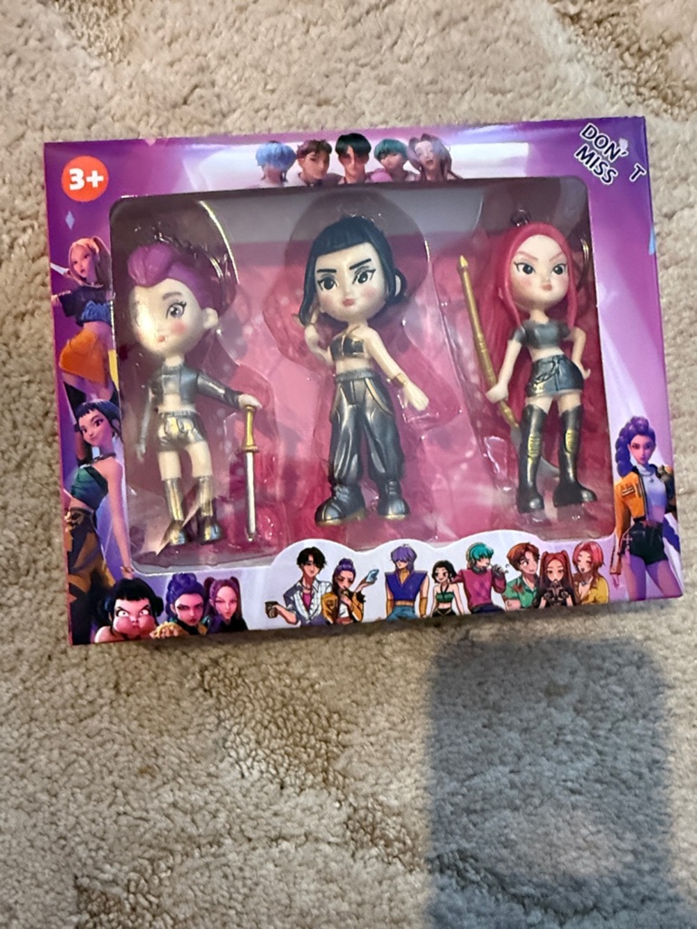 KPOP DEMON HUNTERS  Girls Action Figure 3-Pack Key Chain Bag Charms